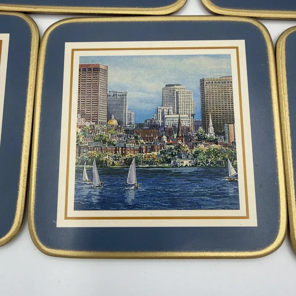 5 VTG Pimpernell Cottagecore Coasters Cork Backed BOSTON Ducks Swans Drinks